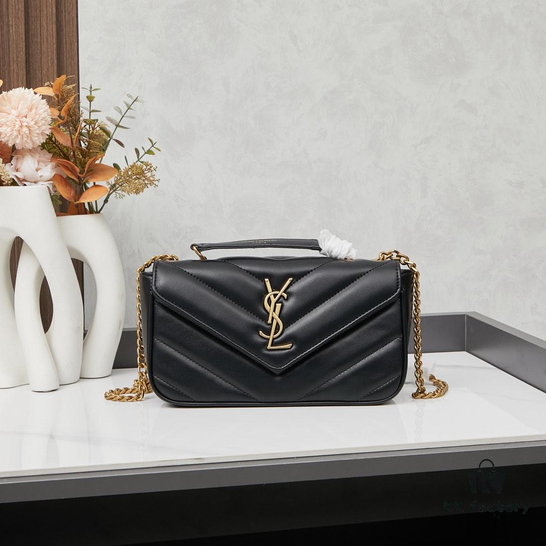 6930cd286e68136f4d9b060d New Small YSL Saint Laurent LouLou Square Bag with Box