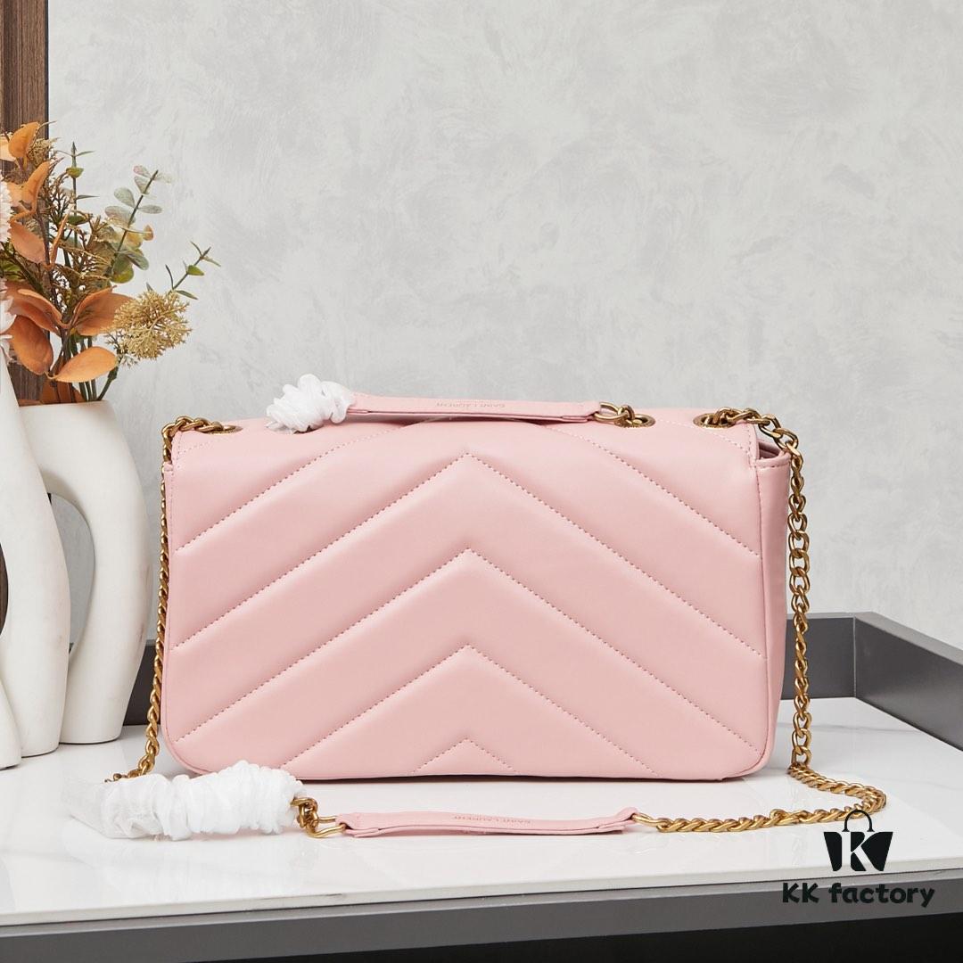 6930cd2d6e68136f4d9b061b New Large YSL Saint Laurent LouLou Box Bag - Shiny Coated Lambskin with Box and Cardholder