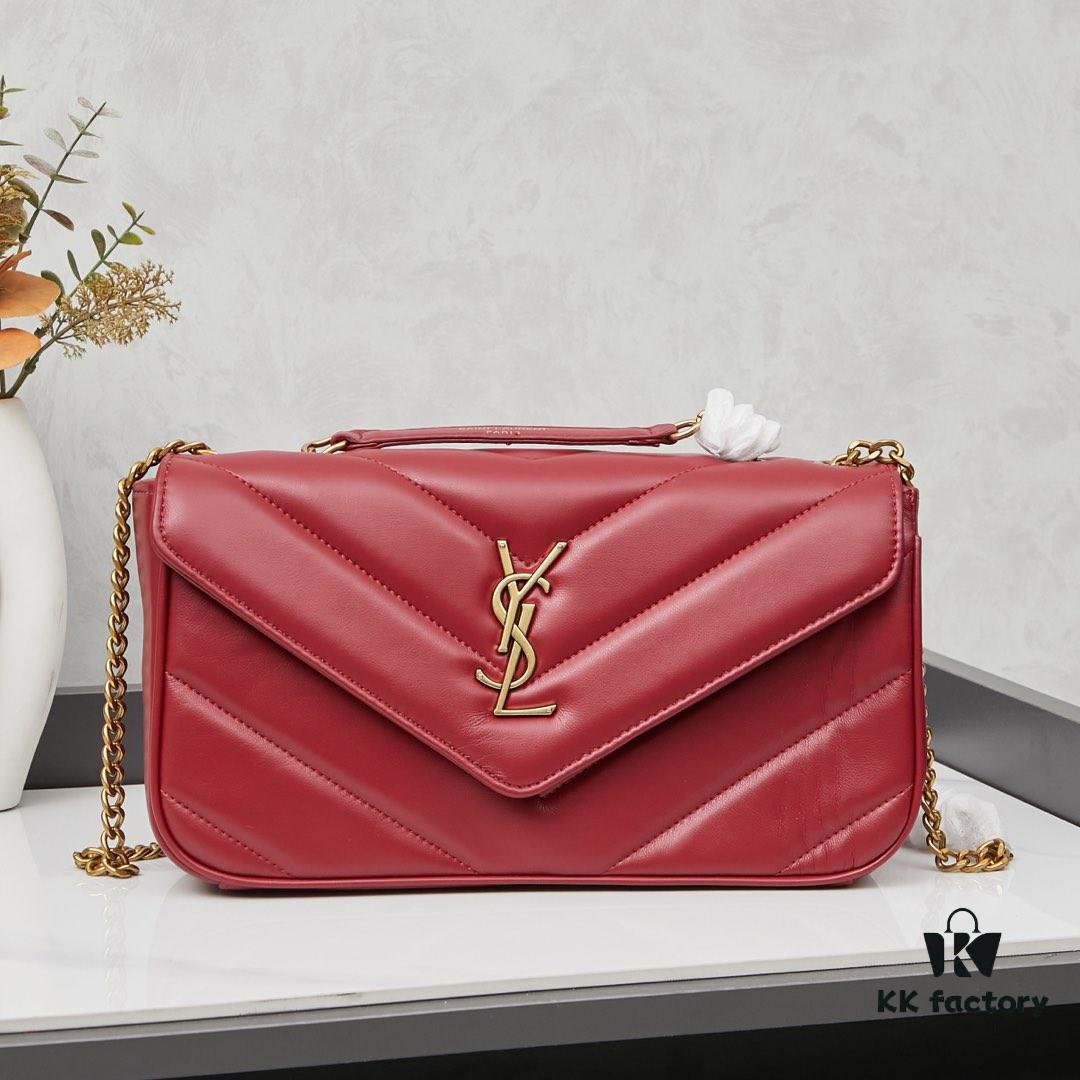 6930cd316e68136f4d9b0620 New Large YSL Saint Laurent LouLou 'Square Fat' Bag with Box