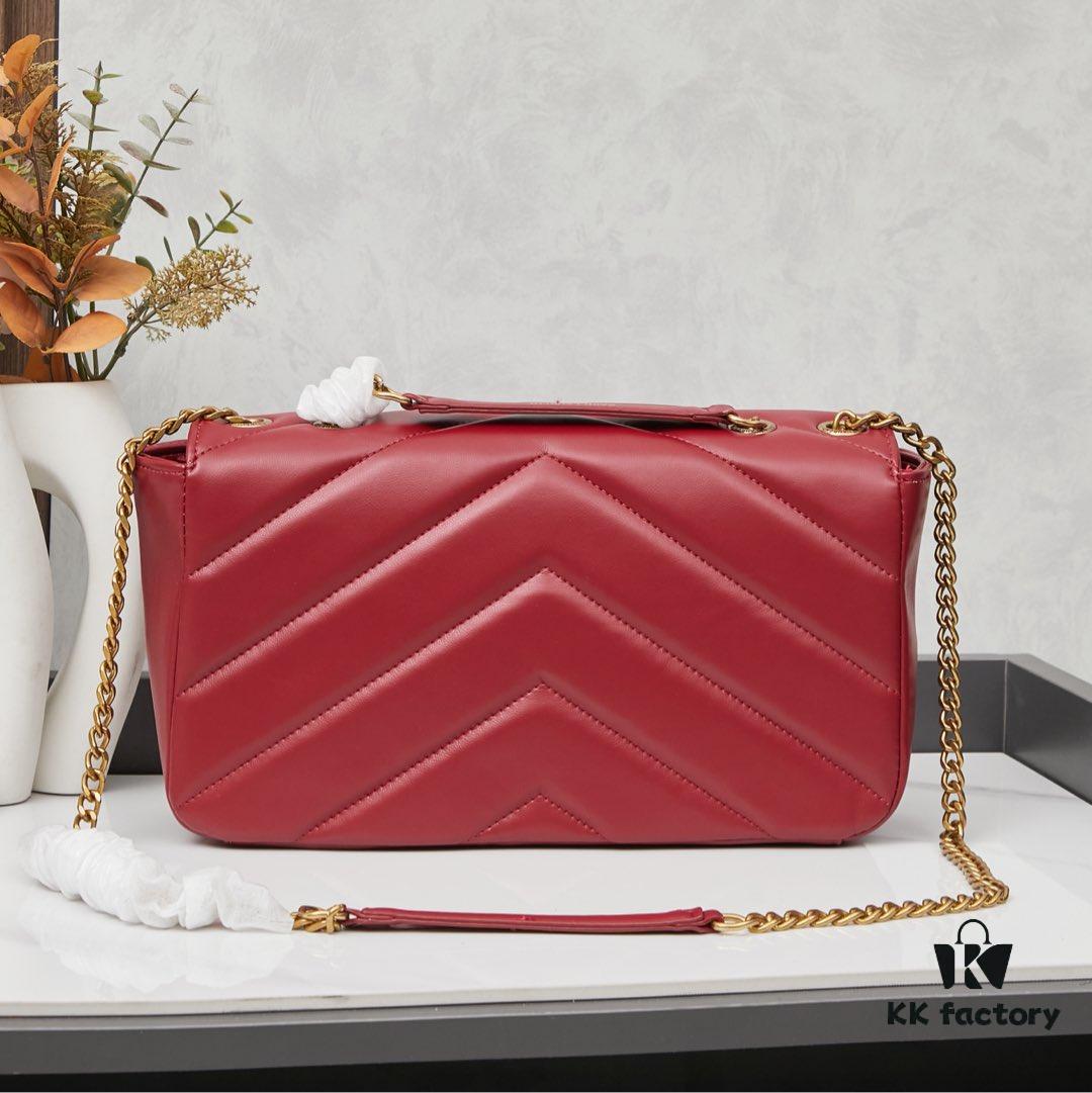 6930cd326e68136f4d9b0622 New Large YSL Saint Laurent LouLou 'Square Fat' Bag with Box