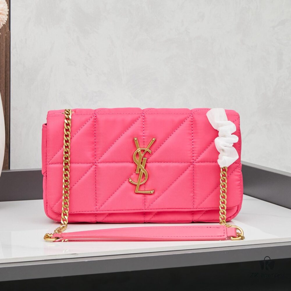 6930cd446e68136f4d9b063f New YSL Saint Laurent JAMIE Chain Crossbody Bag in Dragon Fruit Color / Vintage Black with Box