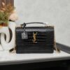 6930cd6d6e68136f4d9b067f YSL Sunset Crocodile Embossed Shiny Leather Chain Handbag with Box