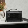 6930cd736e68136f4d9b0689 Saint Laurent SUNSET Embossed Crocodile-Texture Shiny Leather Chain Handbag with Box