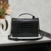 6930cd766e68136f4d9b068c Saint Laurent SUNSET Embossed Crocodile-Texture Shiny Leather Chain Handbag with Box