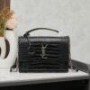 6930cd7e6e68136f4d9b069a YSL SUNSET Crocodile Embossed Shiny Leather Chain Handbag with Box