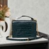 6930cd856e68136f4d9b06a5 YSL SUNSET Crocodile-Embossed Shiny Leather Chain Handbag with Box