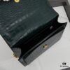 6930cd896e68136f4d9b06aa YSL SUNSET Crocodile-Embossed Shiny Leather Chain Handbag with Box