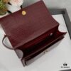 6930cd8f6e68136f4d9b06b1 Saint Laurent SUNSET Embossed Crocodile-Texture Shiny Leather Chain Handbag with Box