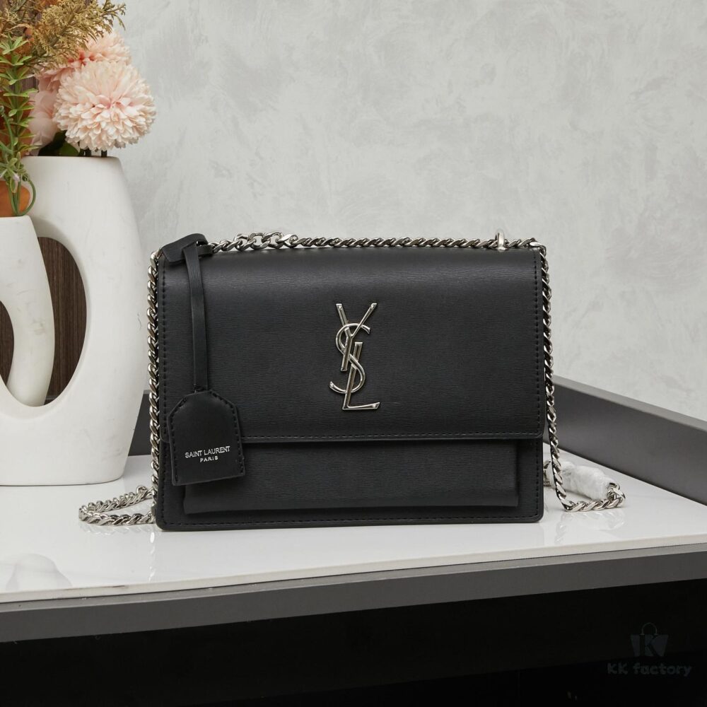6930cd8f6e68136f4d9b06b2 New Arrival with Box 💰 YSL Sunset Chain Bag, Smooth Fine-Grained Calfskin