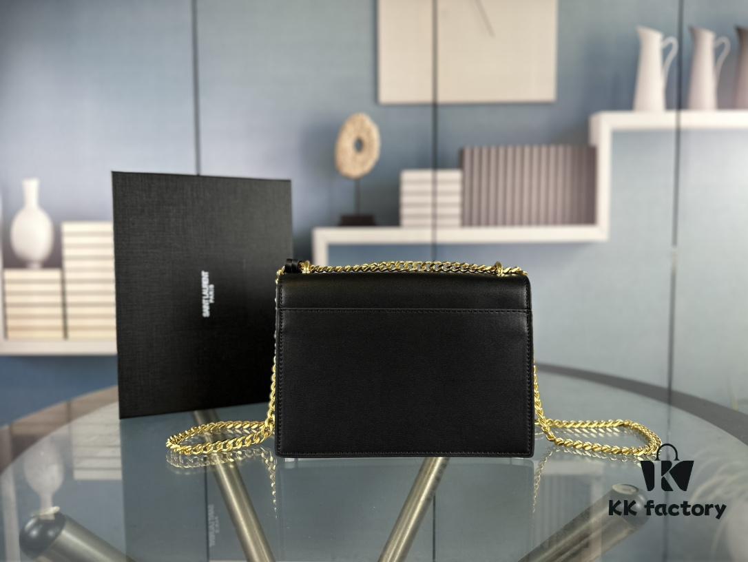 6930cda26e68136f4d9b06d1 New Arrival with Box YSL Sunset Chain Bag, Smooth Fine Grain Calfskin Leather
