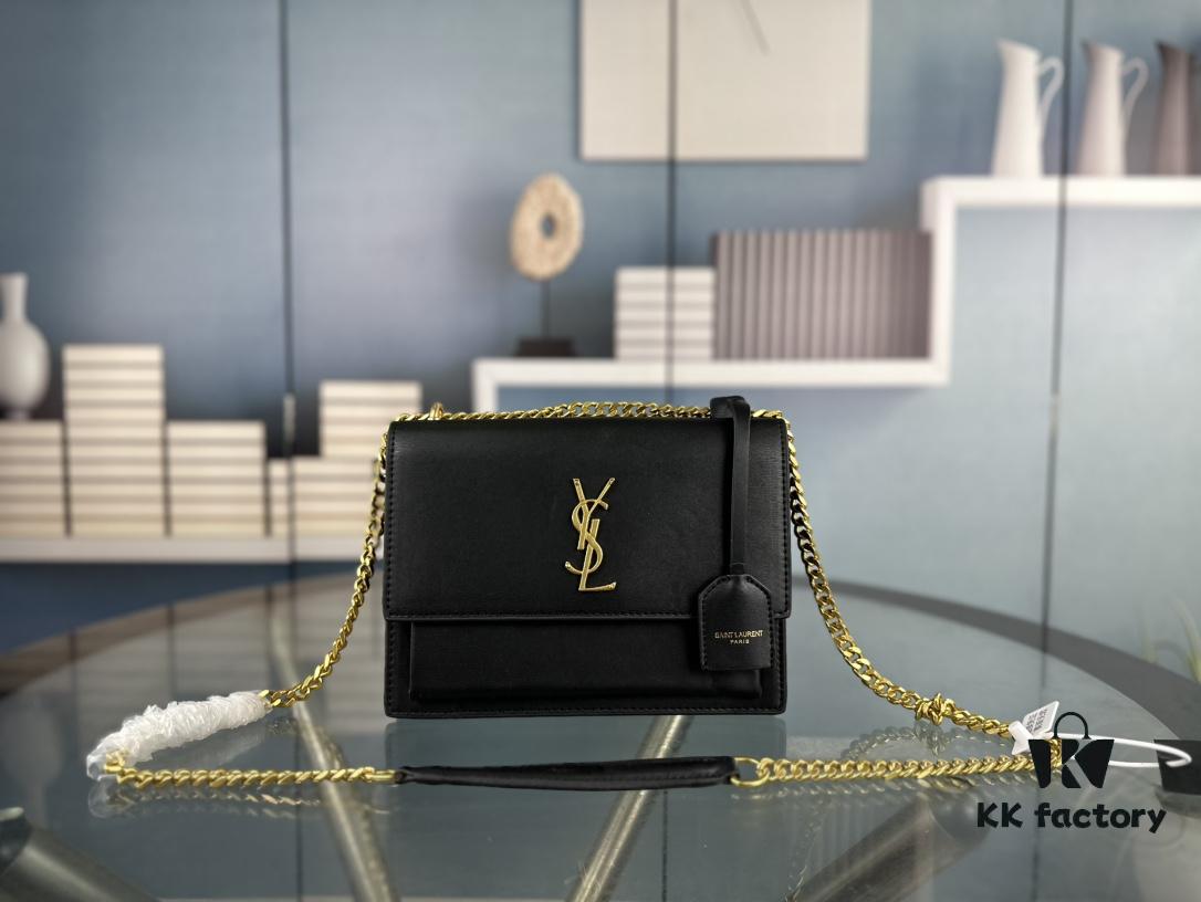 6930cda56e68136f4d9b06d8 New Arrival with Box 💰 YSL Sunset Chain Bag, Smooth Fine Grain Calfskin