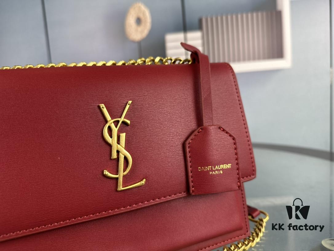 6930cdb36e68136f4d9b06f2 New Arrival with Box 💰 YSL Sunset Chain Bag, Smooth Fine Grain Calfskin Leather