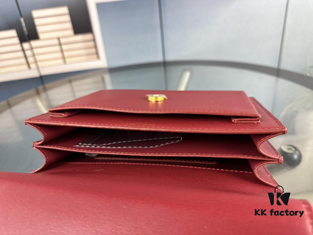 6930cdb56e68136f4d9b06f8 New Arrival with Box 💰 YSL Sunset Chain Bag, Smooth Fine Grain Calfskin Leather