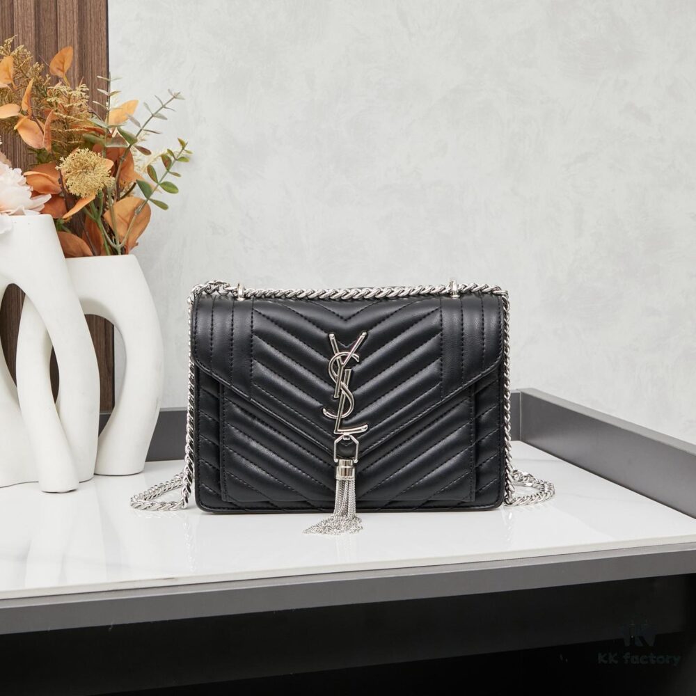 6930cdbb6e68136f4d9b0702 New Arrival with Box 💰 YSL LE MAILLON Quilted Lambskin Chain Bag
