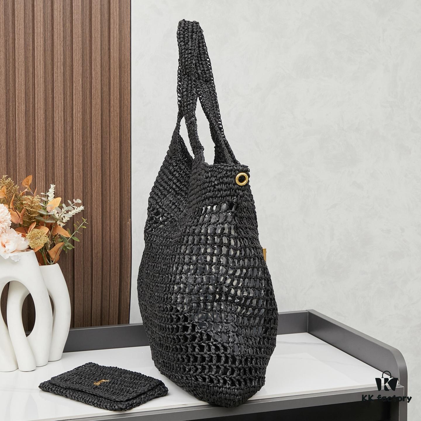 6930cdc66e68136f4d9b0713 New Arrival Large YSL Raffia Icare Bag with Mini Compartment ||| Symbolizing Beautiful Love, Resilience and Devotion