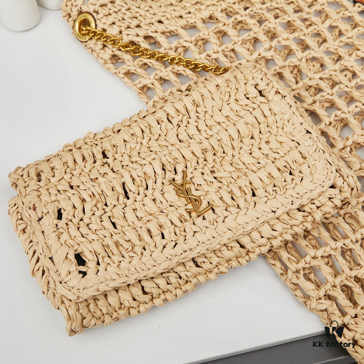 6930cdd66e68136f4d9b0727 New Arrival Small YSL Icare Raffia Bag with Mini Pouch