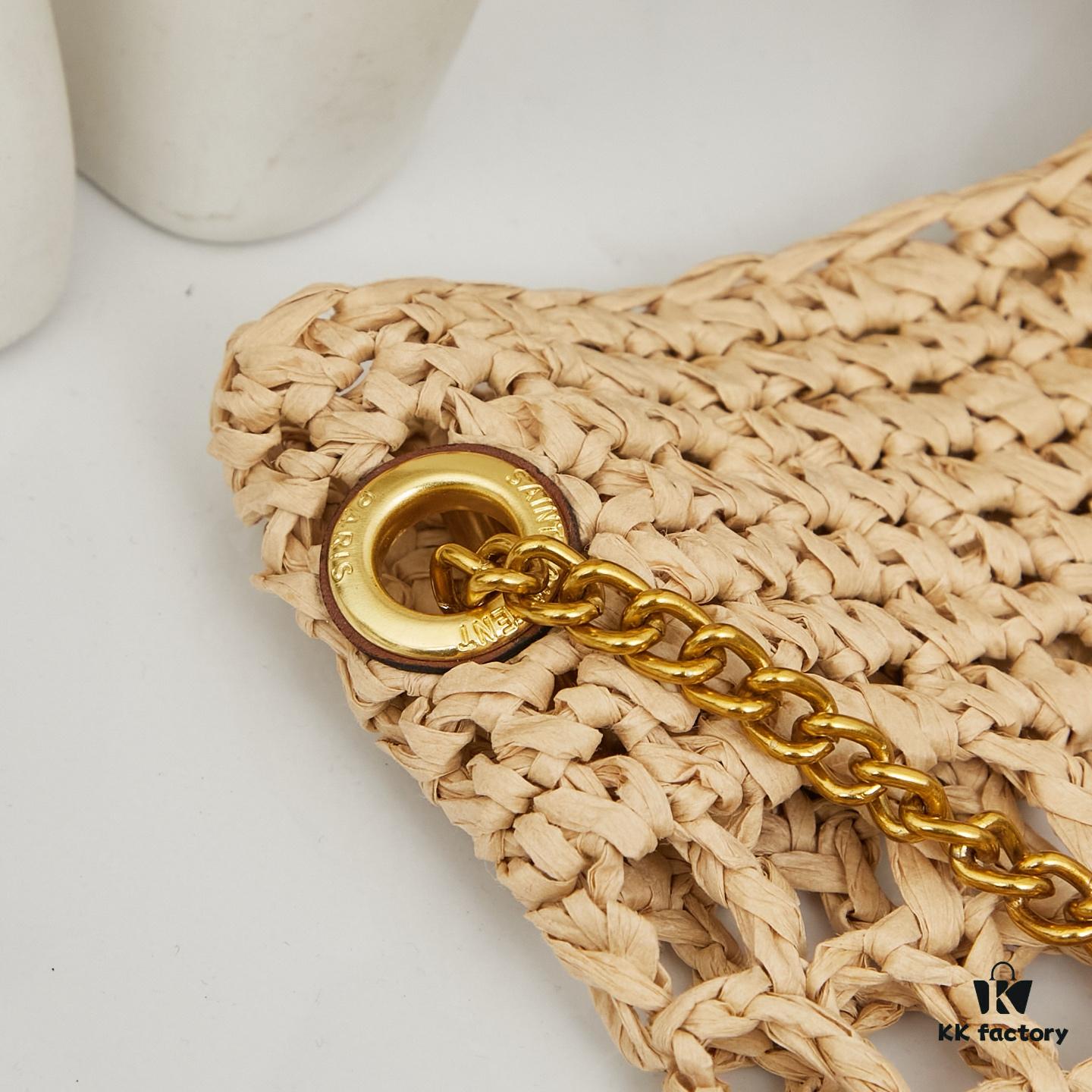 6930cdd86e68136f4d9b0728 New Arrival Small YSL Icare Raffia Bag with Mini Pouch
