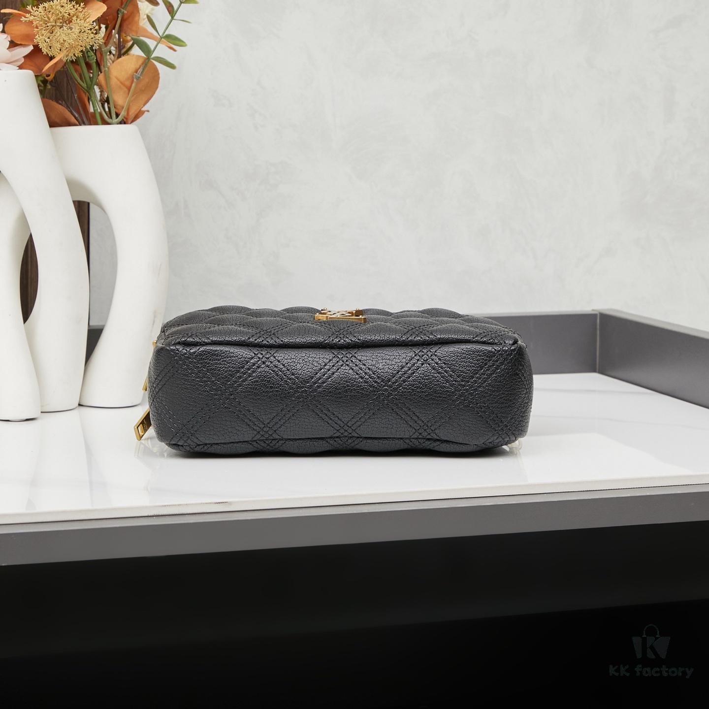 6930cddc6e68136f4d9b072c New Arrival with Box 💰 YSL Saint Laurent GABY Black Quilted Lambskin Women's Zip Clutch Bag Chain Bag Shoulder Bag