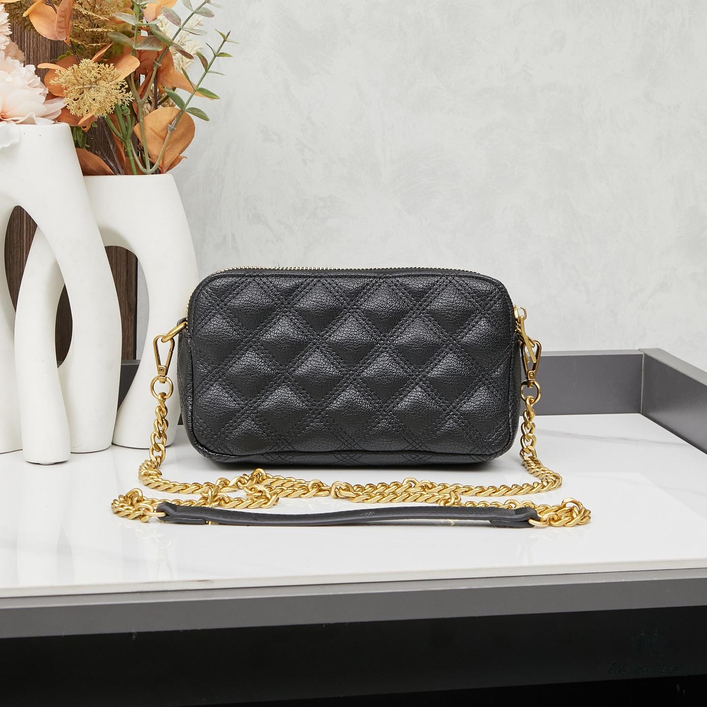 6930cddd6e68136f4d9b072d New Arrival with Box 💰 YSL Saint Laurent GABY Black Quilted Lambskin Women's Zip Clutch Bag Chain Bag Shoulder Bag