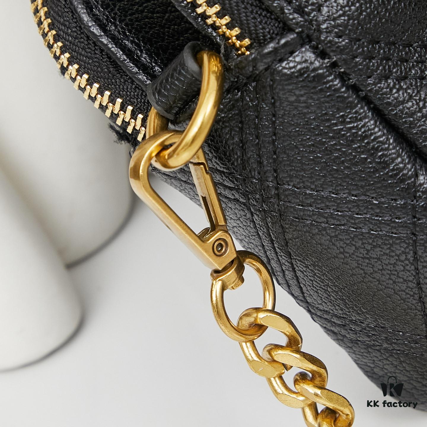 6930cddf6e68136f4d9b072f New Arrival with Box 💰 YSL Saint Laurent GABY Black Quilted Lambskin Women's Zip Clutch Bag Chain Bag Shoulder Bag