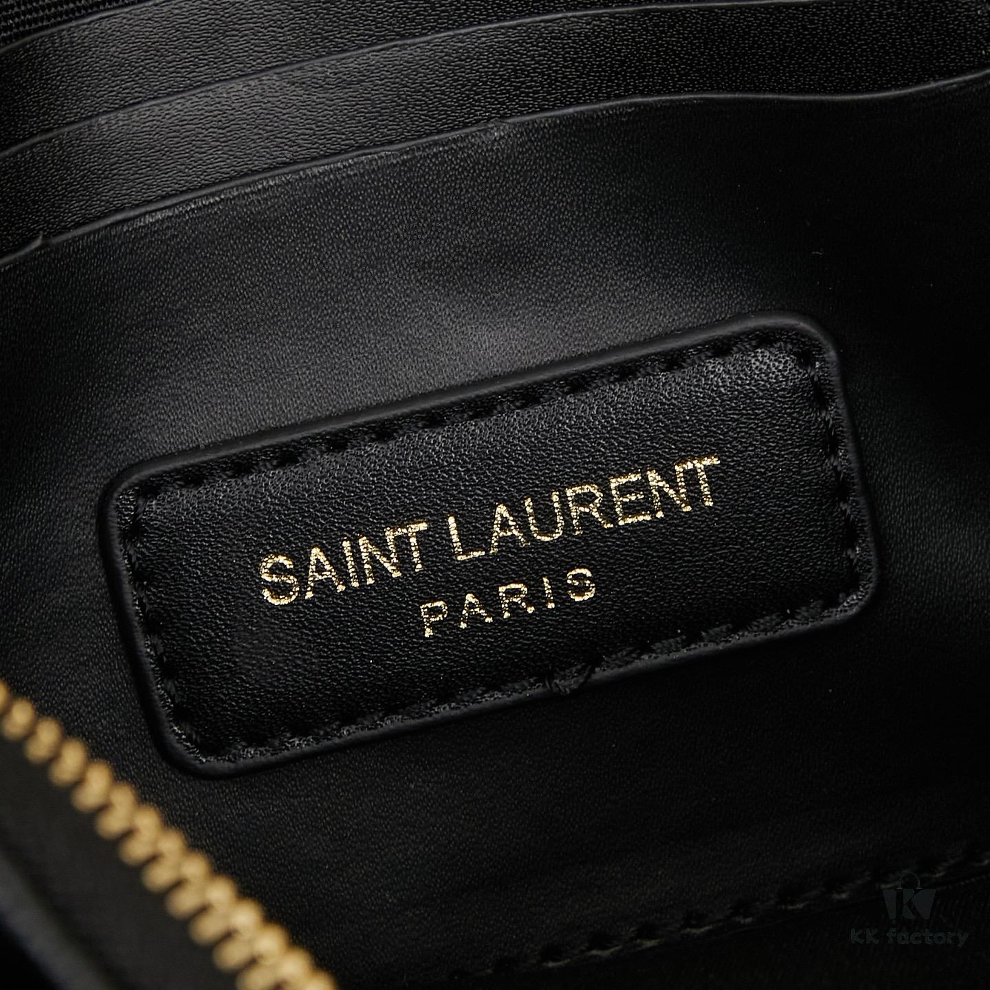 6930cde06e68136f4d9b0731 New Arrival with Box 💰 YSL Saint Laurent GABY Black Quilted Lambskin Women's Zip Clutch Bag Chain Bag Shoulder Bag