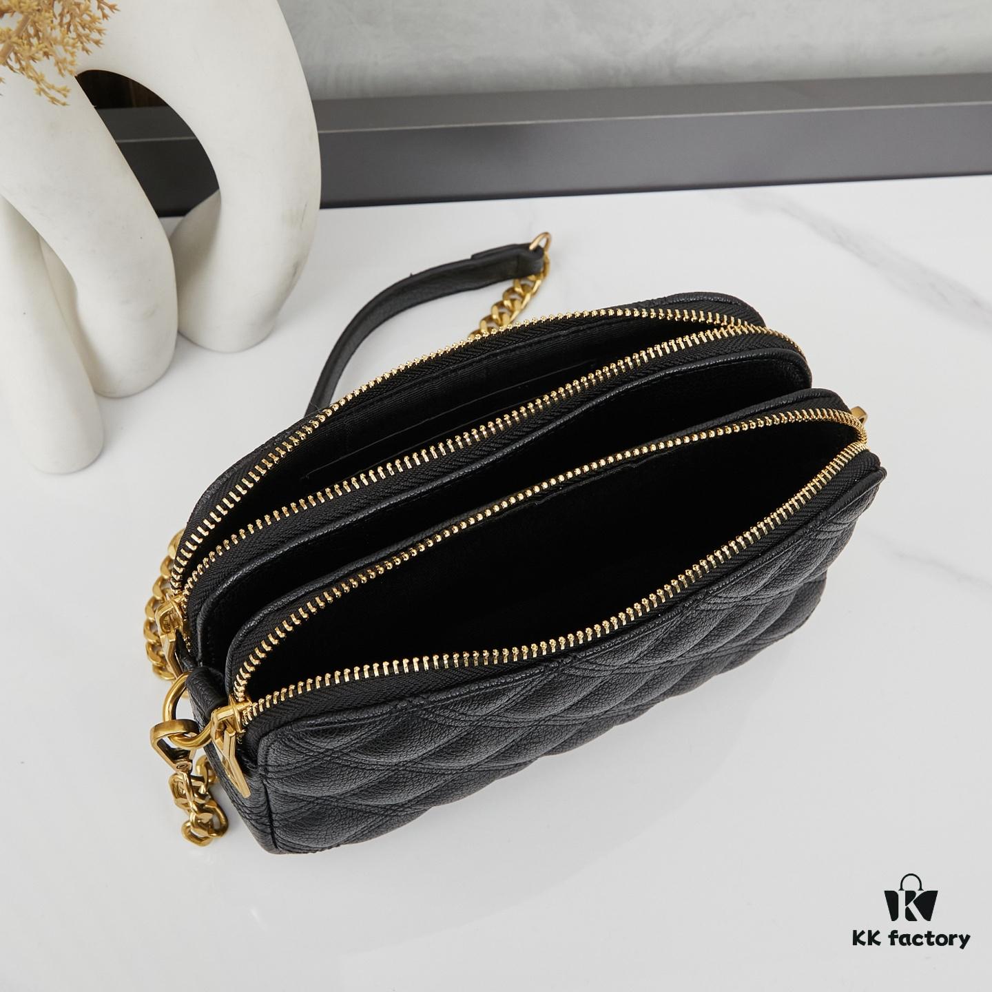 6930cde06e68136f4d9b0733 New Arrival with Box 💰 YSL Saint Laurent GABY Black Quilted Lambskin Women's Zip Clutch Bag Chain Bag Shoulder Bag