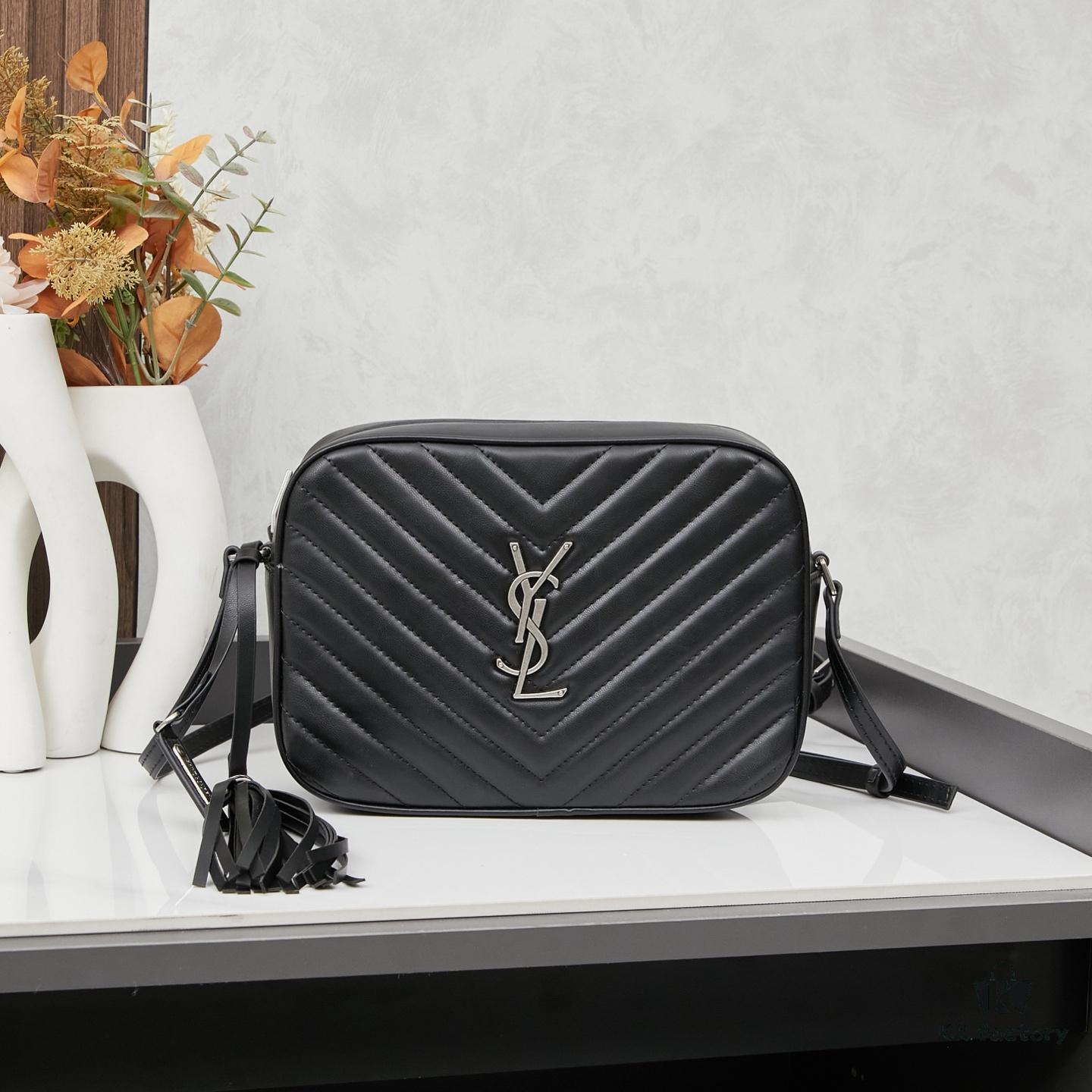 6930cdef6e68136f4d9b0749 Upgraded LOU Quilted Genuine Leather Camera Bag MONOGRAM SAINT LAURENT Shoulder Bag with Box
