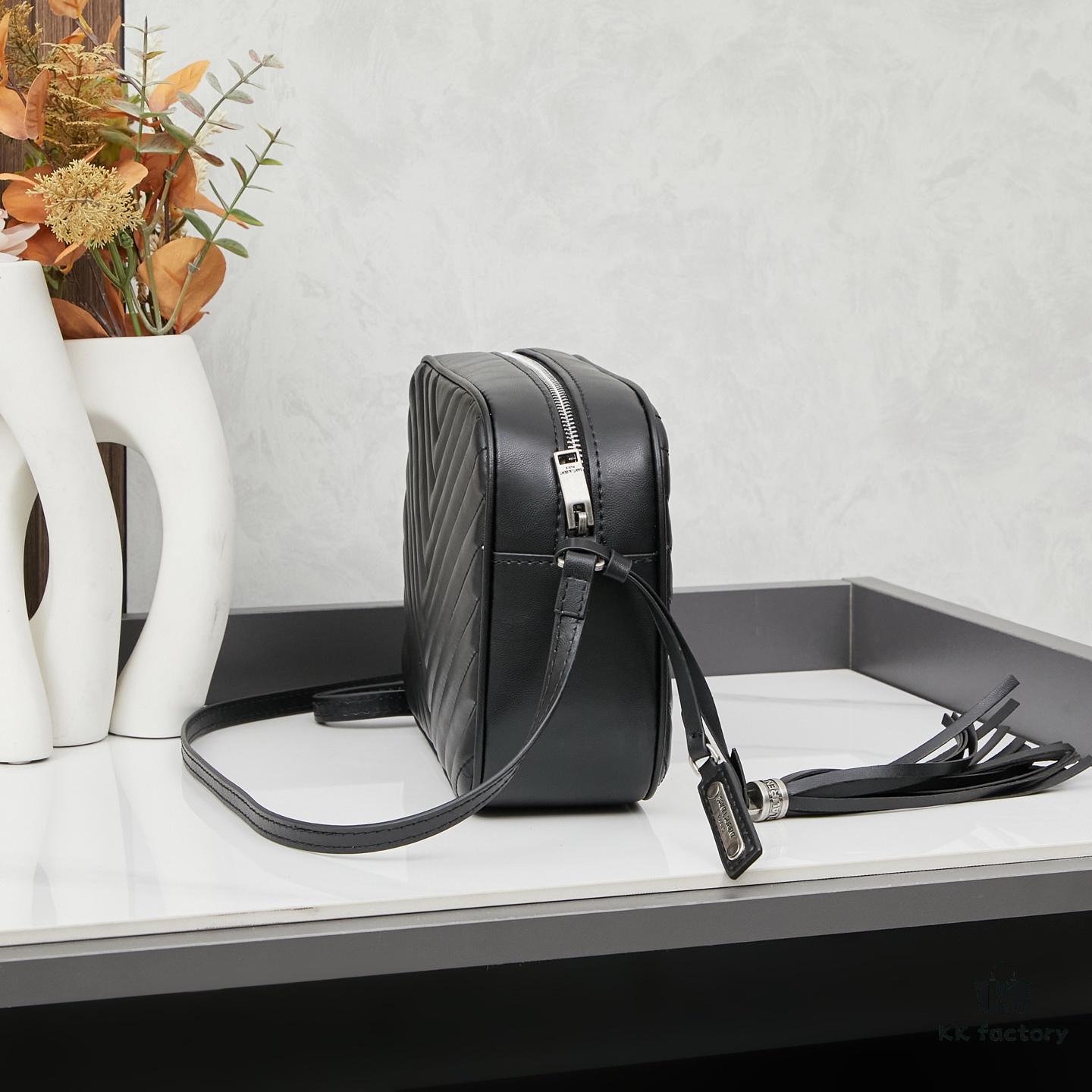 6930cdef6e68136f4d9b074a Upgraded LOU Quilted Genuine Leather Camera Bag MONOGRAM SAINT LAURENT Shoulder Bag with Box