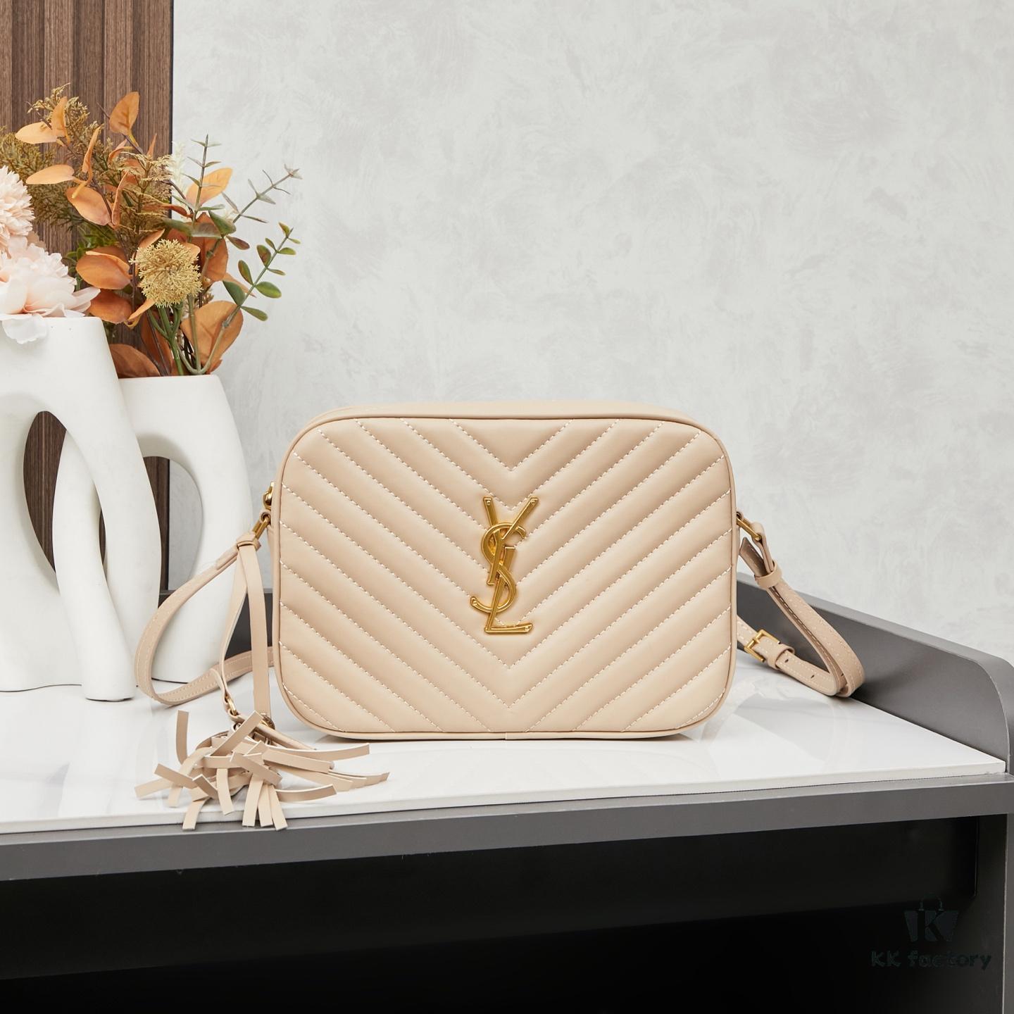 6930cdf96e68136f4d9b0759 Upgraded YSL Monogram Saint Laurent Quilted Genuine Leather Camera Bag with Box