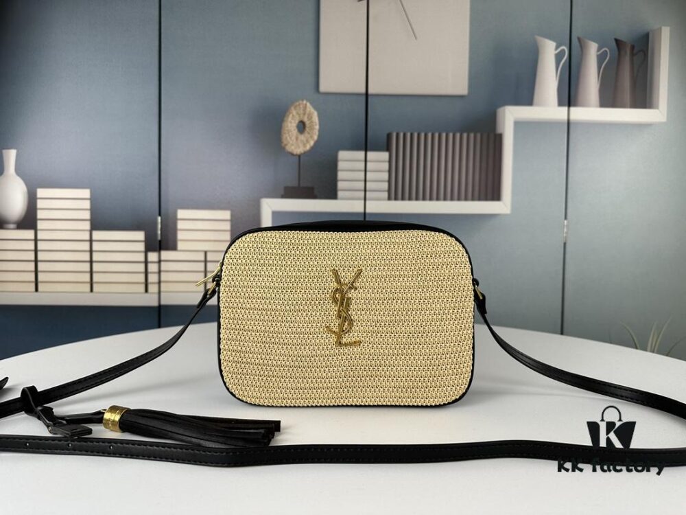 6930ce296e68136f4d9b079f YSL Saint Laurent Calfskin Woven Camera Bag with Box