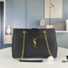 New Arrival with Box Bulk YSL Yves Saint Laurent Caviar Leather Large Tote Bag / Shopping Bag ||| [Black Caviar with Embroidered Thread]