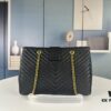 New Arrival with Box Bulk YSL Yves Saint Laurent Caviar Leather Large Tote Bag / Shopping Bag ||| [Black Caviar with Embroidered Thread]