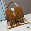 6930ce346e68136f4d9b07b4 YSL Monogram College Saffiano Leather Fringe Crossbody Bag