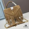 6930ce3a6e68136f4d9b07c0 YSL Monogram College Saffiano Leather Fringe Crossbody Bag