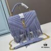 6930ce3f6e68136f4d9b07c3 YSL Monogram College Saffiano Leather Fringe Crossbody Bag