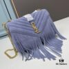 6930ce406e68136f4d9b07c9 YSL Monogram College Saffiano Leather Fringe Crossbody Bag