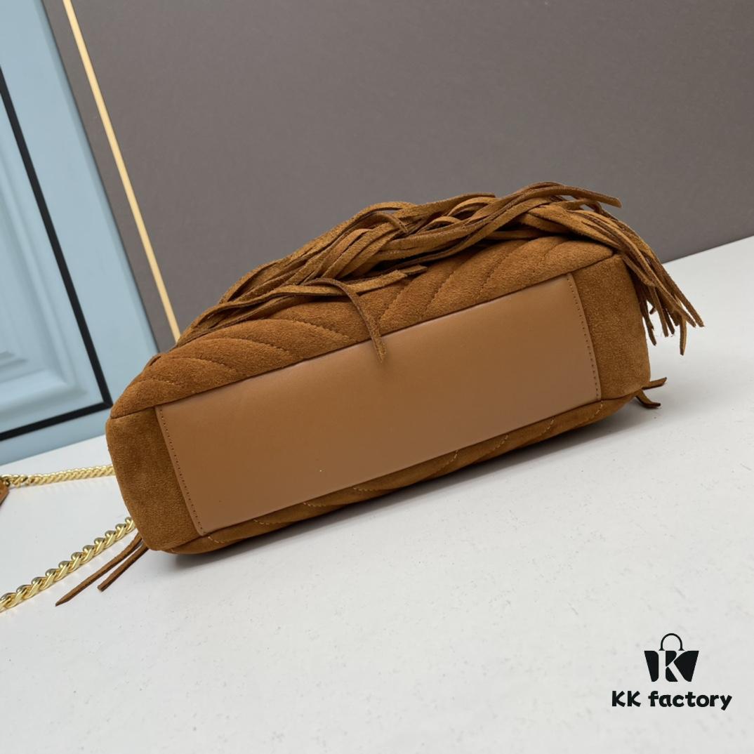 6930ce406e68136f4d9b07cb YSL Monogram College Saffiano Leather Fringe Crossbody Bag