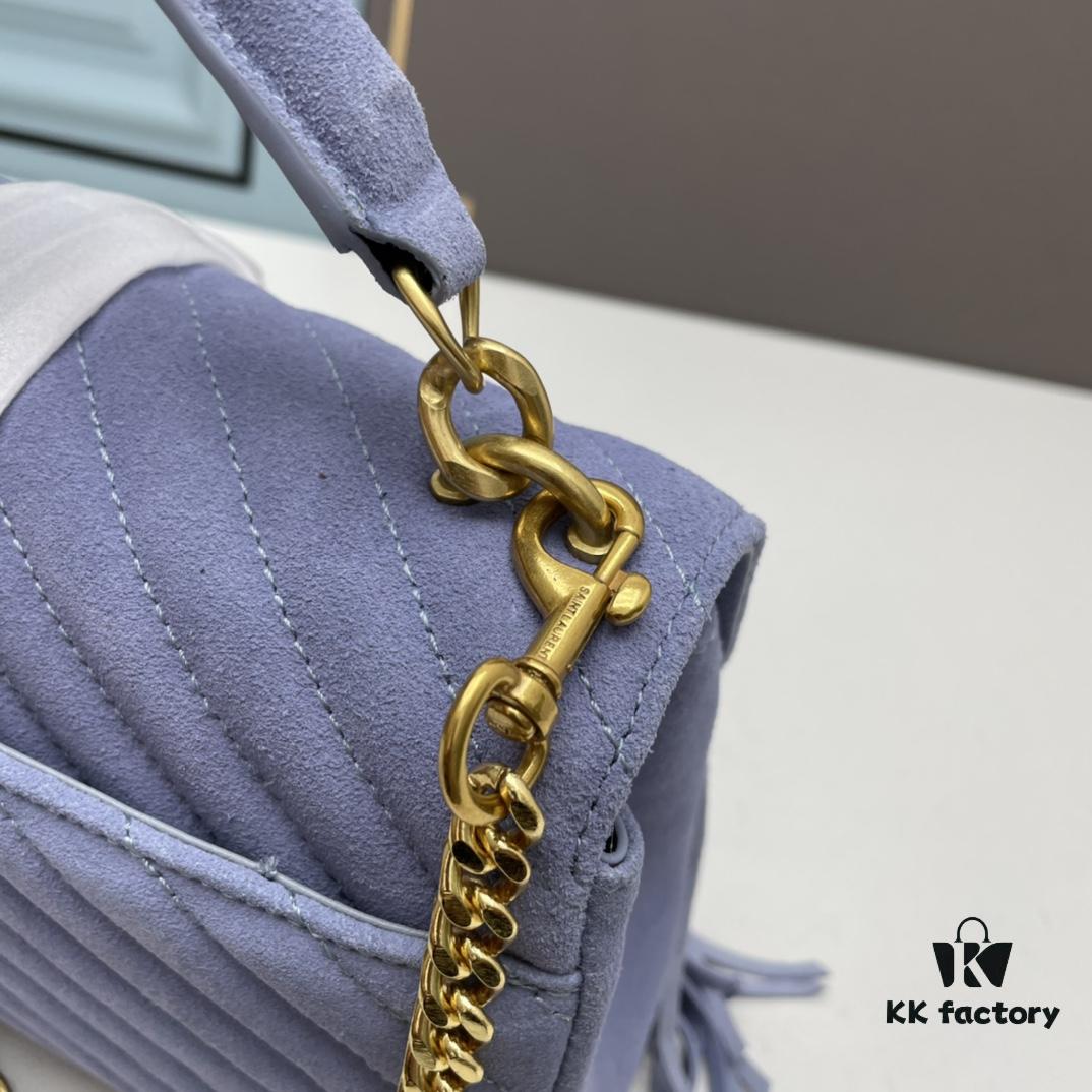 6930ce426e68136f4d9b07cd YSL Monogram College Saffiano Leather Fringe Crossbody Bag