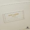 YSL Accordion Bag in Calfskin - Baby Size, Beige with White Stitching