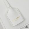 YSL Accordion Bag in Calfskin - Baby Size, Beige with White Stitching