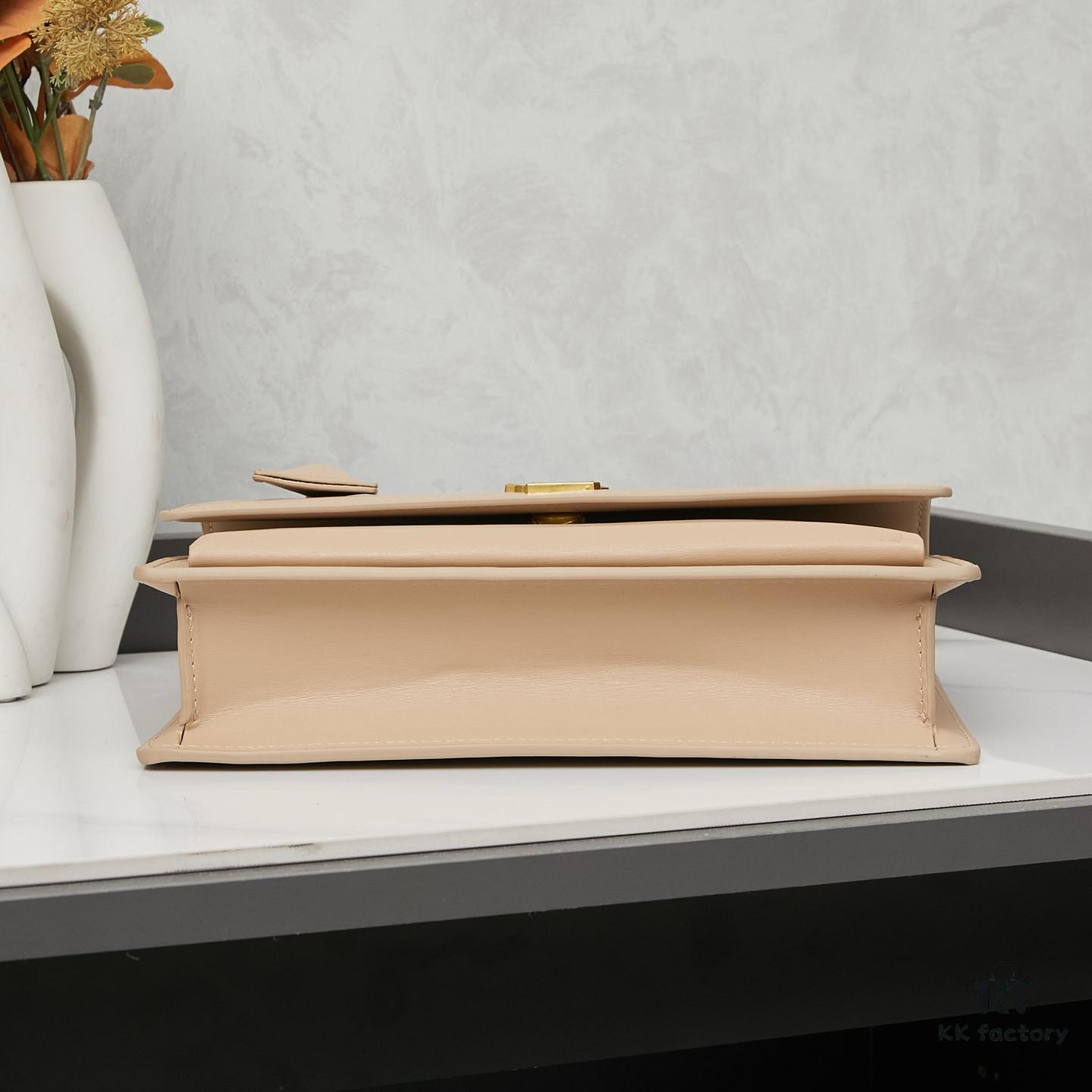6930ce4c6e68136f4d9b07dc YSL Accordion Bag in Calfskin - Baby Size, Elegant and Versatile Design with White Stitching