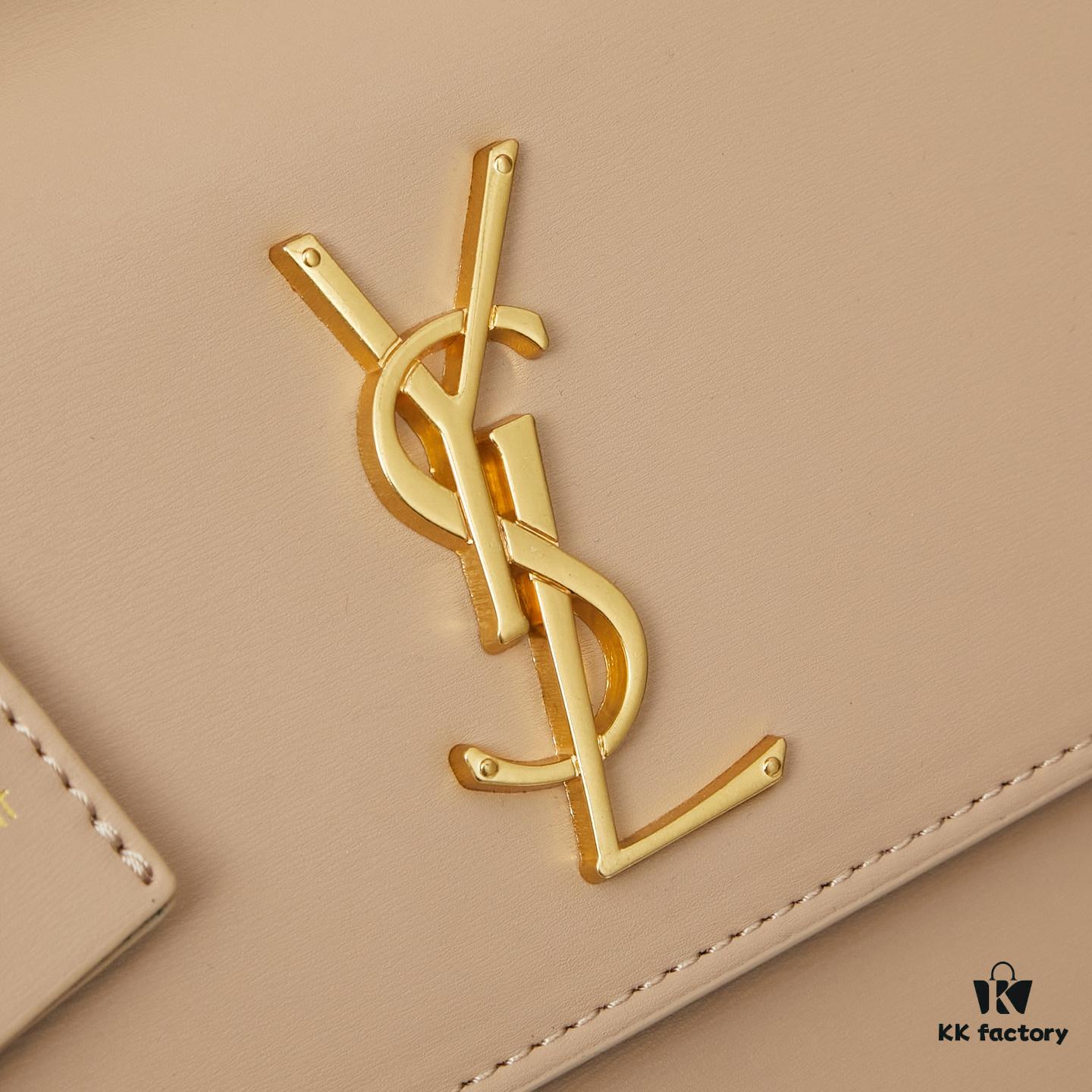6930ce4c6e68136f4d9b07dd YSL Accordion Bag in Calfskin - Baby Size, Elegant and Versatile Design with White Stitching
