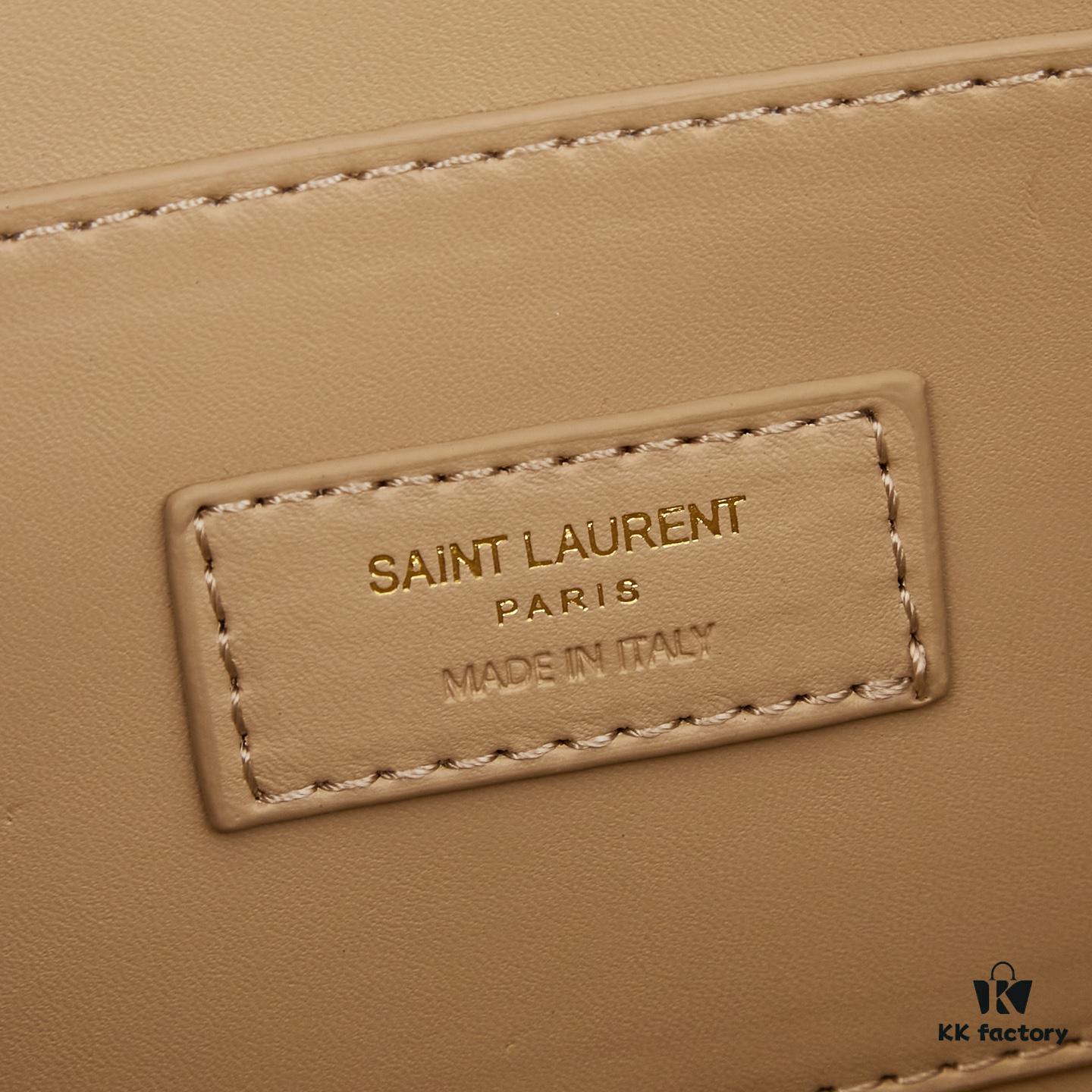 6930ce4d6e68136f4d9b07df YSL Accordion Bag in Calfskin - Baby Size, Elegant and Versatile Design with White Stitching