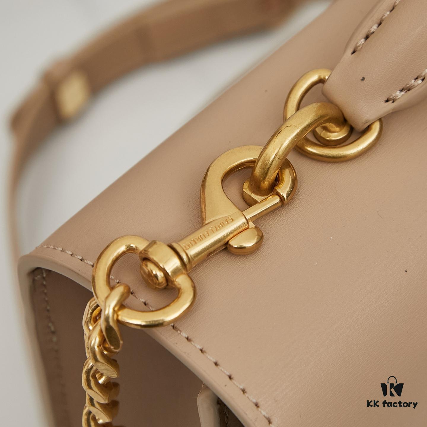 6930ce536e68136f4d9b07e8 YSL Accordion Bag in Calfskin - Baby Size, Elegant and Versatile Design with White Stitching