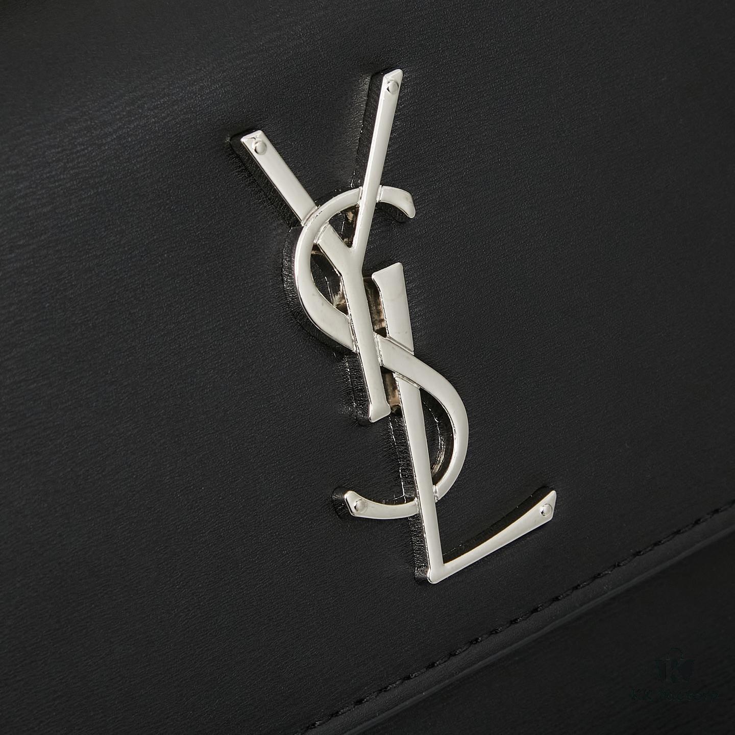 6930ce606e68136f4d9b0800 YSL Accordion Bag in Calfskin - Baby Size, Elegant and Versatile with White Stitching