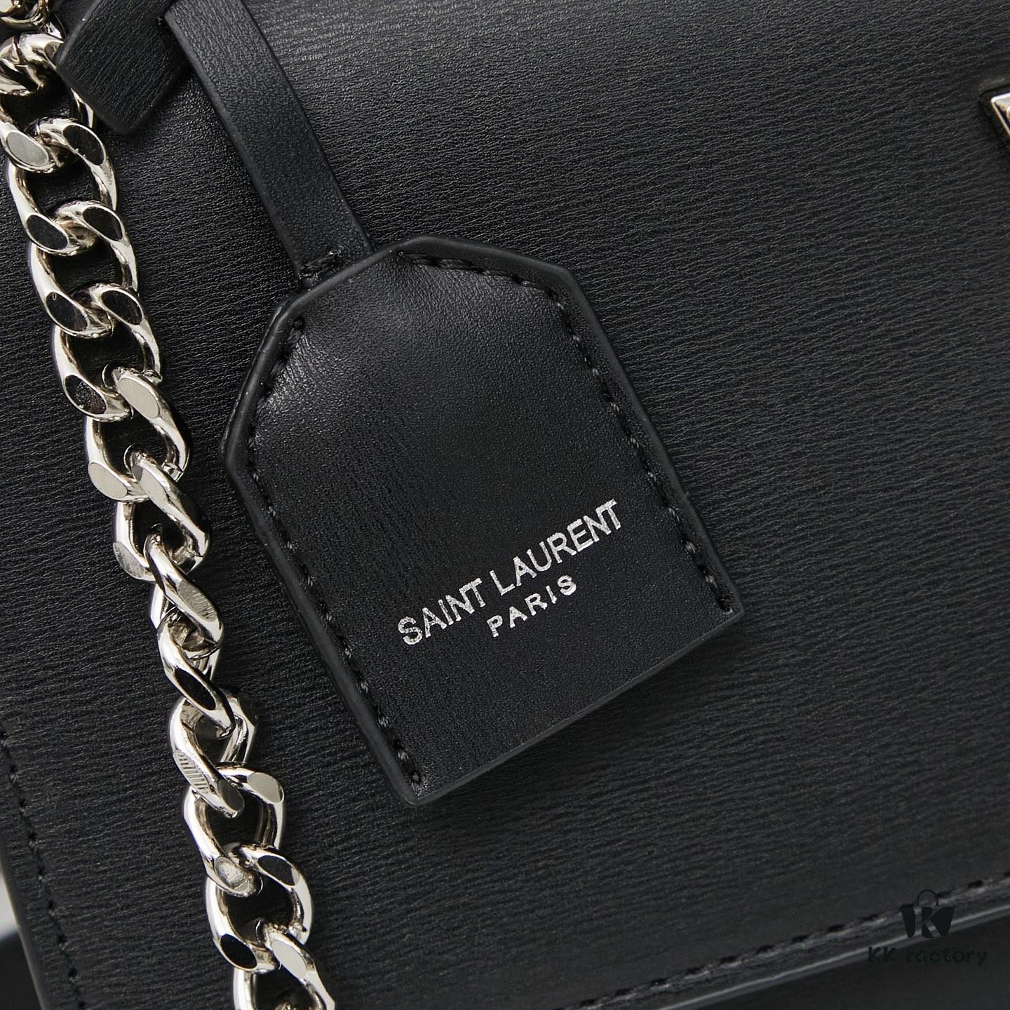 6930ce616e68136f4d9b0803 YSL Accordion Bag in Calfskin - Baby Size, Elegant and Versatile with White Stitching