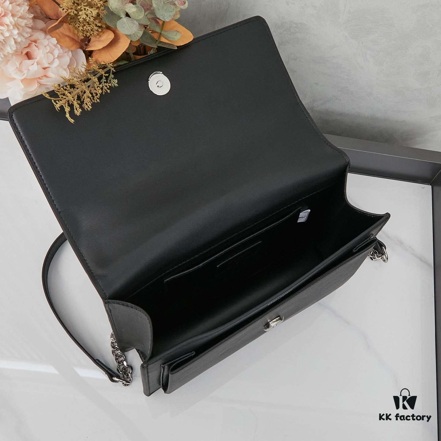 6930ce626e68136f4d9b0806 YSL Accordion Bag in Calfskin - Baby Size, Elegant and Versatile with White Stitching
