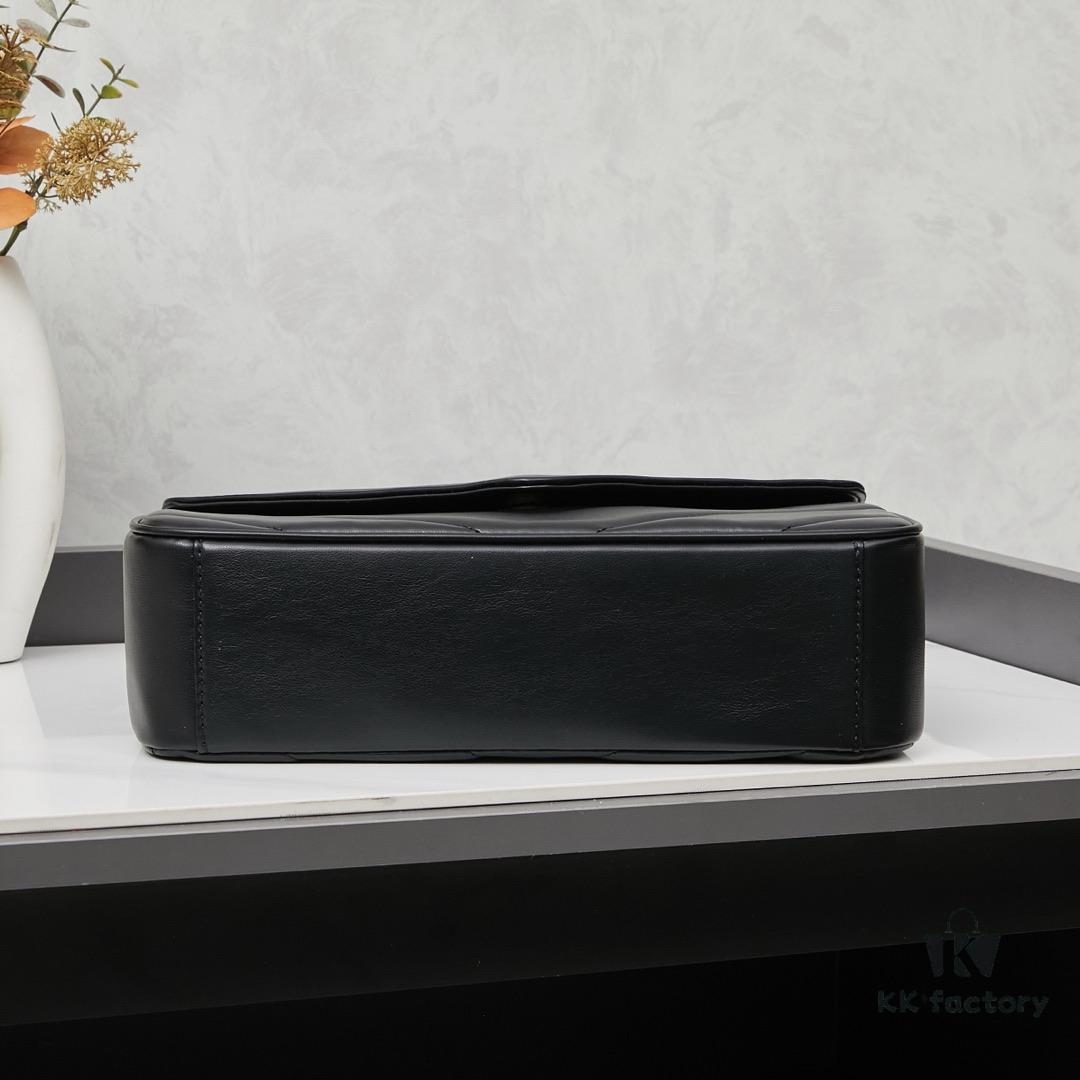 YSL Saint Laurent New LouLou Large Square Bag in Coated Lambskin with Box