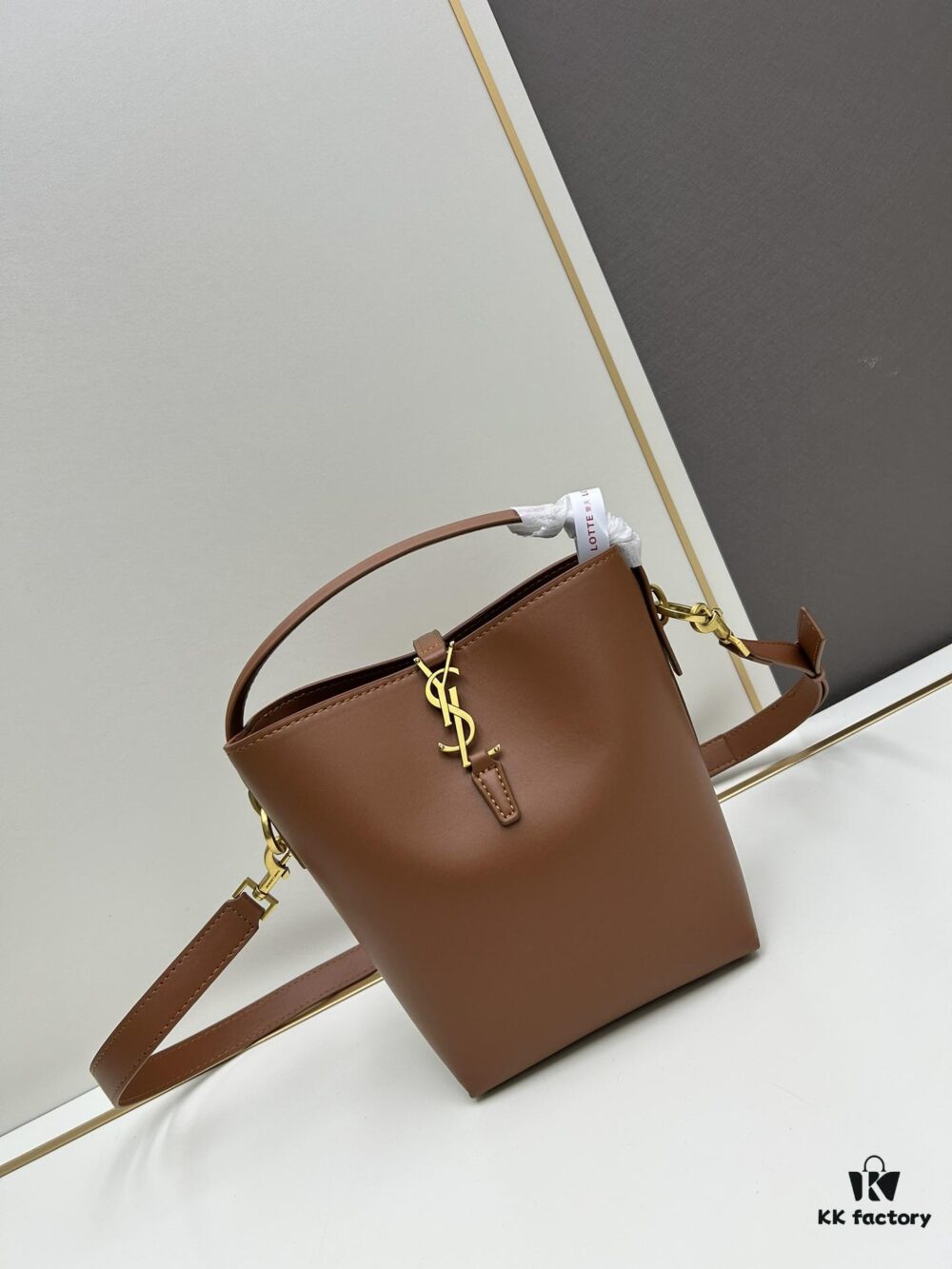 6930cefa6e68136f4d9b0922 New Arrival Mini YSL Bucket Bag with Box - Authentic LE37 Black Gold Shiny Leather, Celebrity Style, Limited Stock