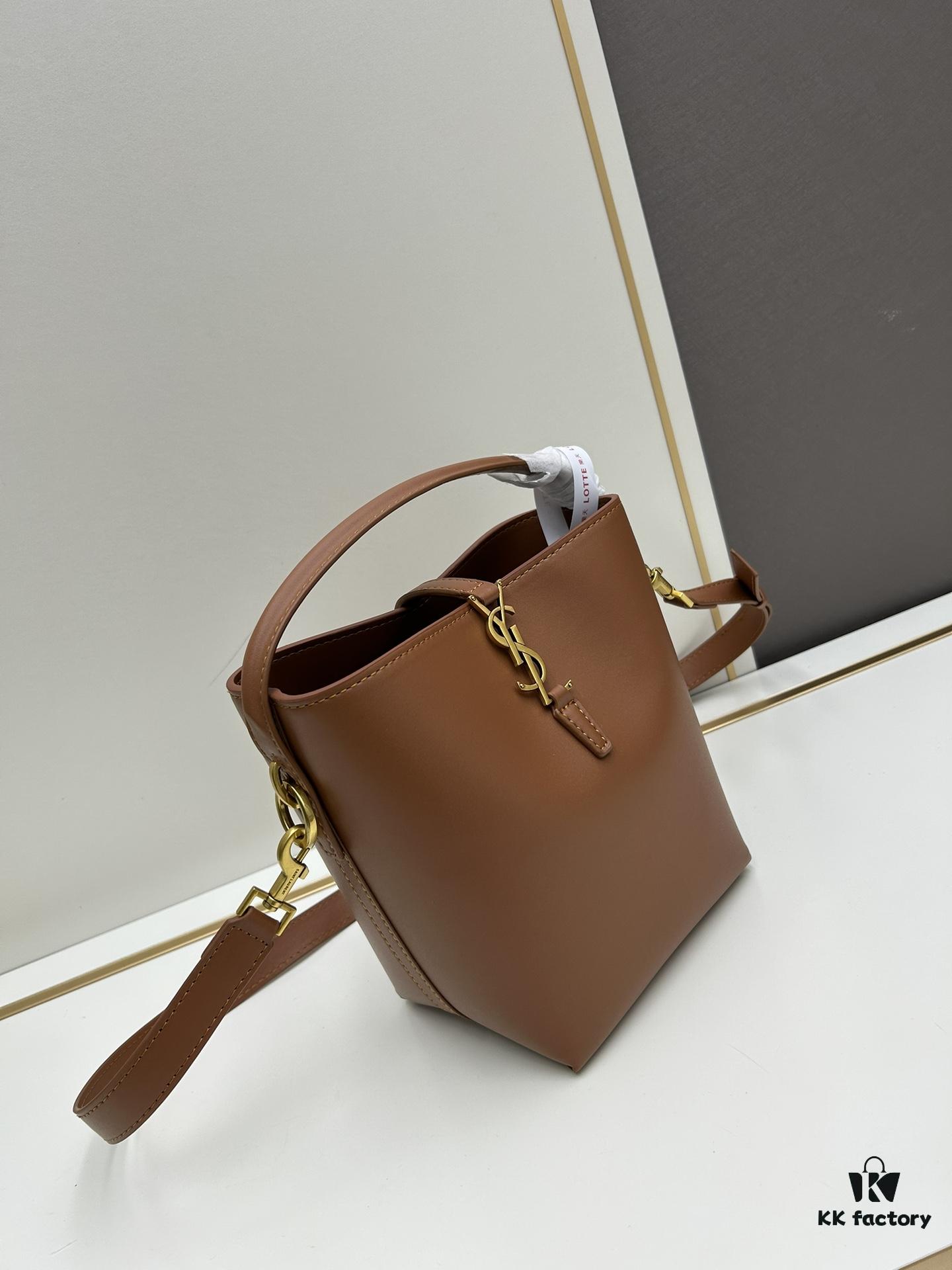 6930cefb6e68136f4d9b0923 New Arrival Mini YSL Bucket Bag with Box - Authentic LE37 Black Gold Shiny Leather, Celebrity Style, Limited Stock